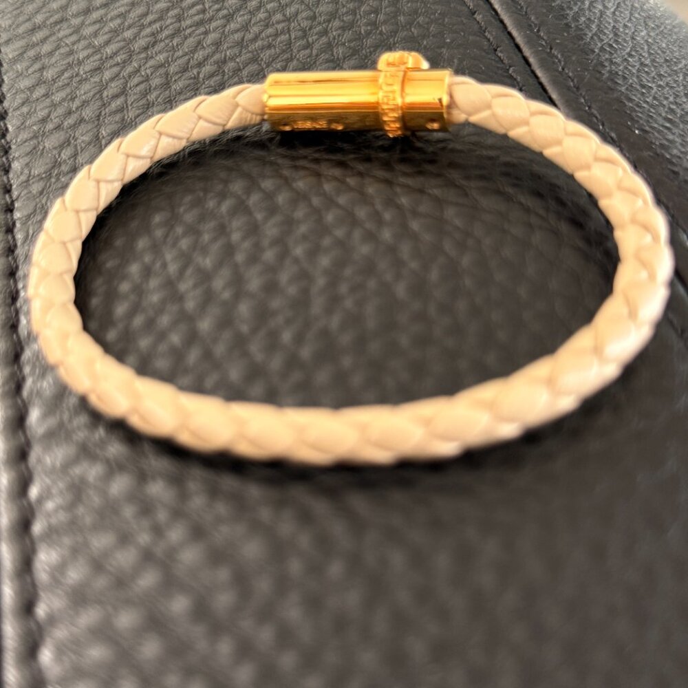 Versace Leather and Brass Medusa Head Cuff Bracelet, size Medium or Large - Picture 6 of 14